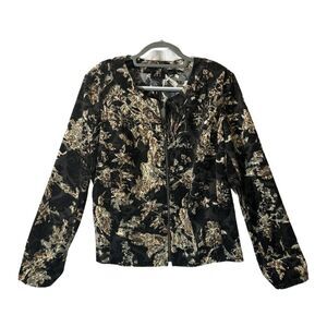 Requirements Women's Floral Corduroy Blazer ZipJacket XL Multicolor Long Sleeve